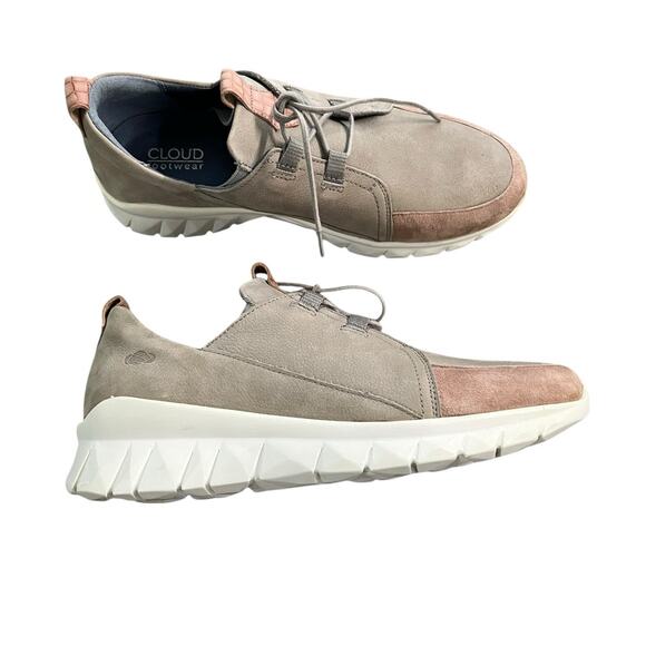 Cloud Footwear Zarina Suede Leather Lace Up Comfort Tan Shoe Women's Size EU 37 - Picture 2 of 13